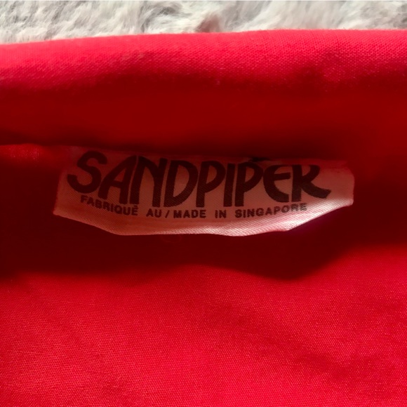 Vintage Preppy Sandpiper 80’s Collared Button Up Crop Polo Shirt mesh underarms - Picture 2 of 4